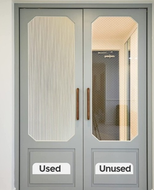 Privacy Window Film ~ Window Sticker ~ 17.7″ x 78.7″ ~ FROSTED GLASS ~ REEDED