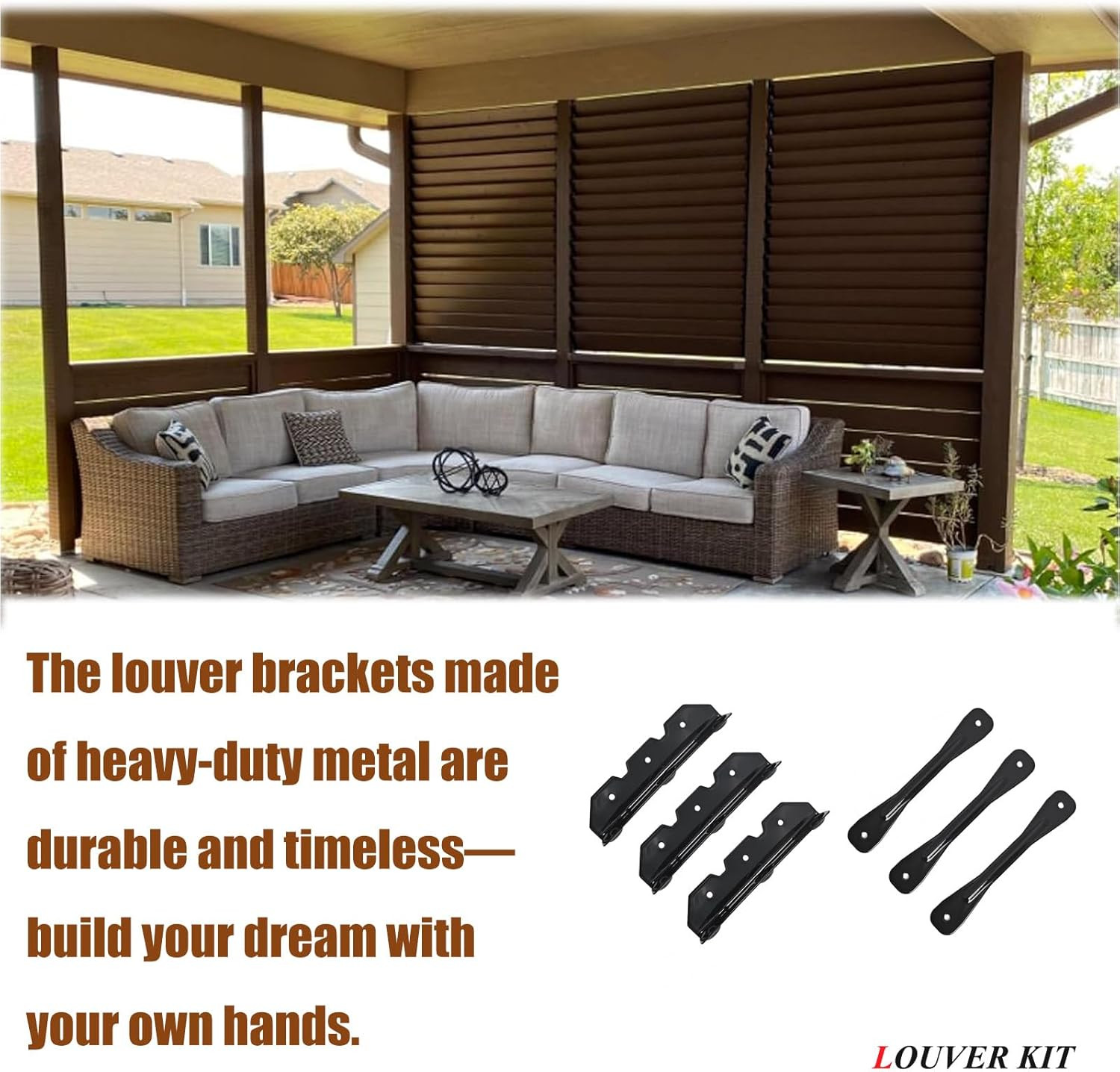 Deck Sunblind System Brackets, Louver Hardware System for Blinds and Shutters, H