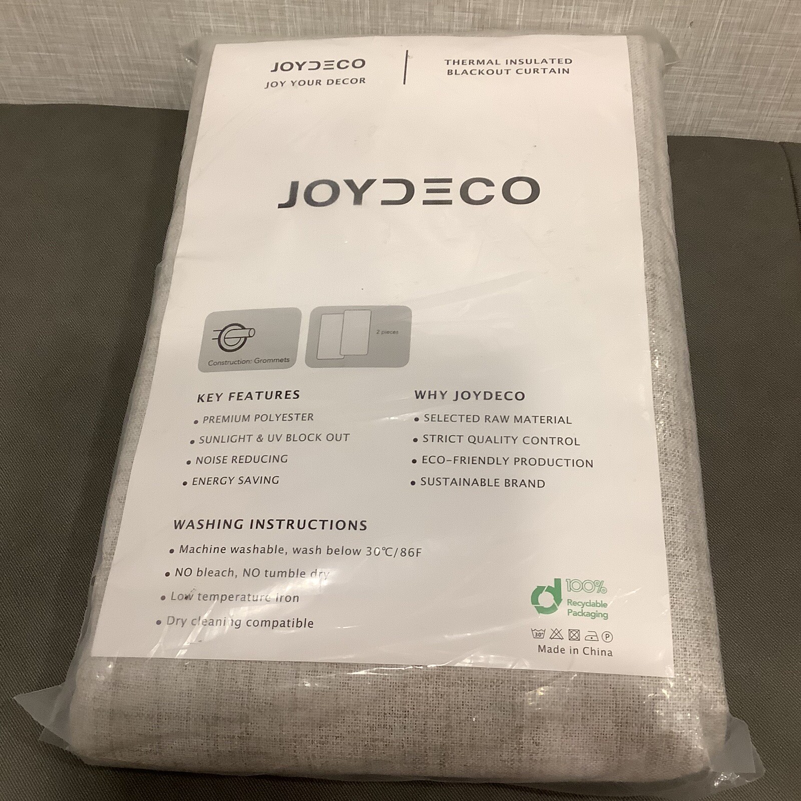 Joydeco Blackout Curtains 108”Length x 52” Wide 2 Panels Set Thermal Insulated