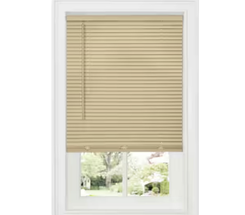 Vinyl Mini Blinds Beige 36×64 Maximum Room Darkening Window Privacy Shades