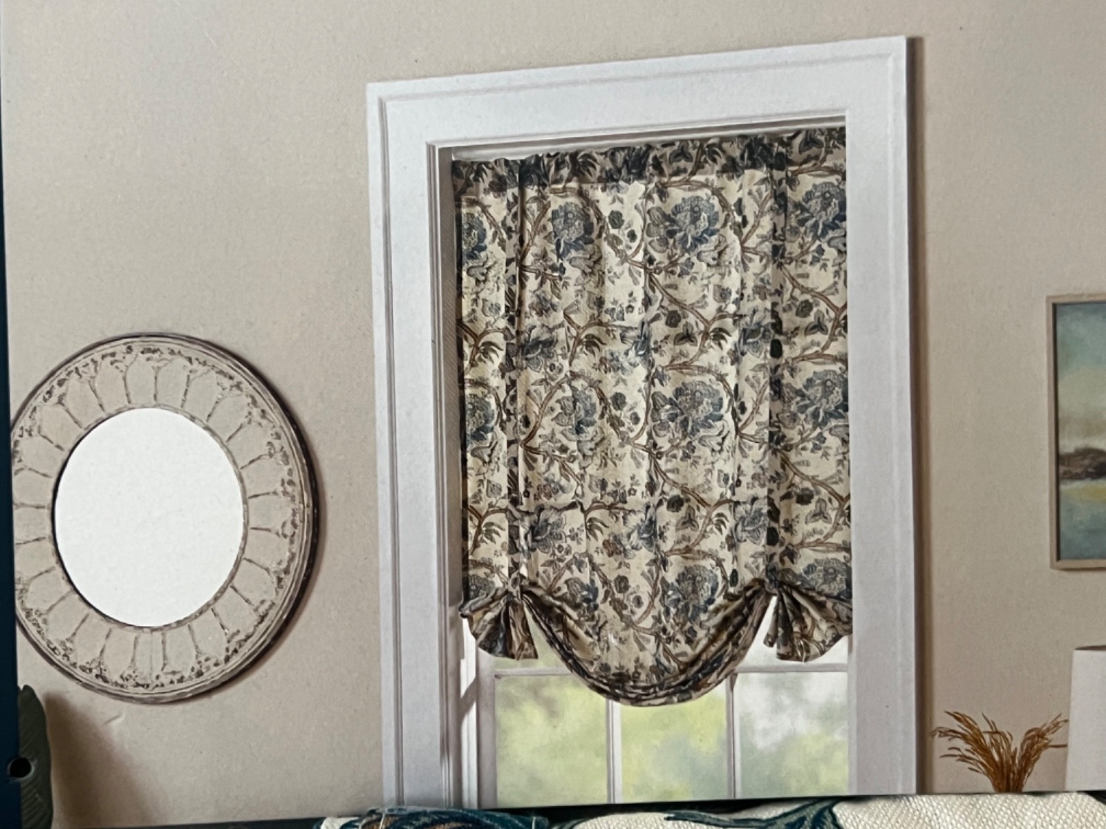NWT! Curated Kravet Valance Cotton Jacobean Floral Blue Floral 42” X 63”