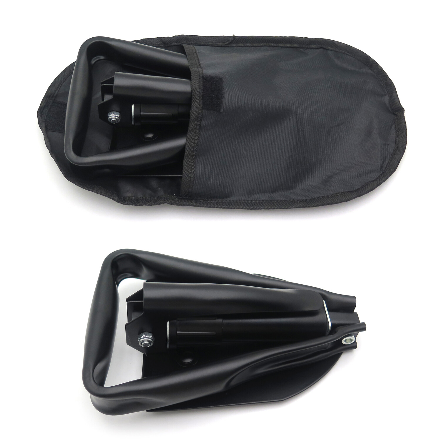 Black Military Style Tri-Fold Shovel Survival Camping Scouting Entrenching Spade