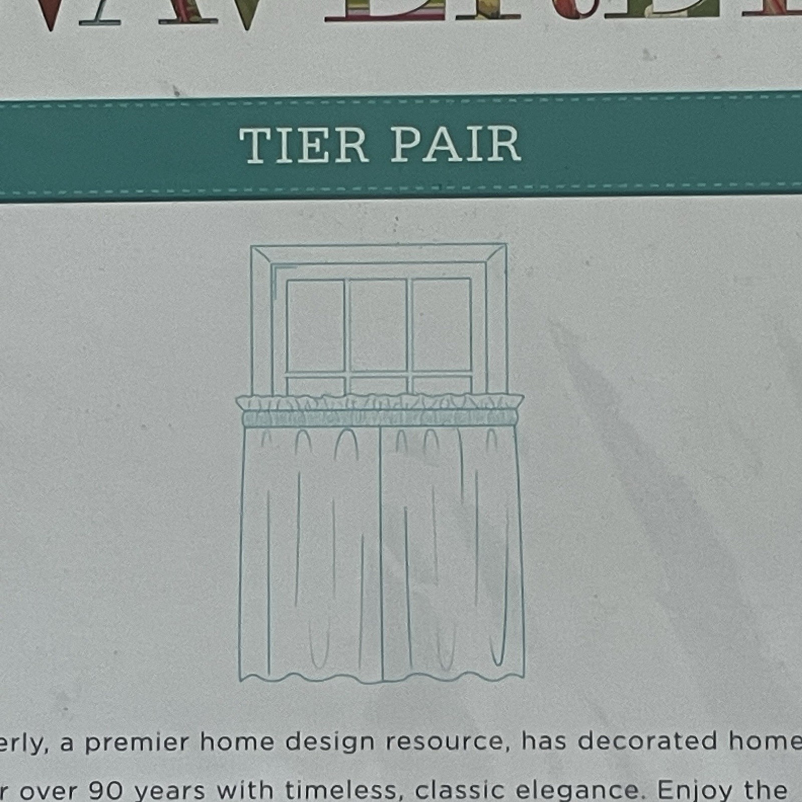 Waverly Lovely Lattice Tier Pair Indigo Blue 60×24 Window Curtain