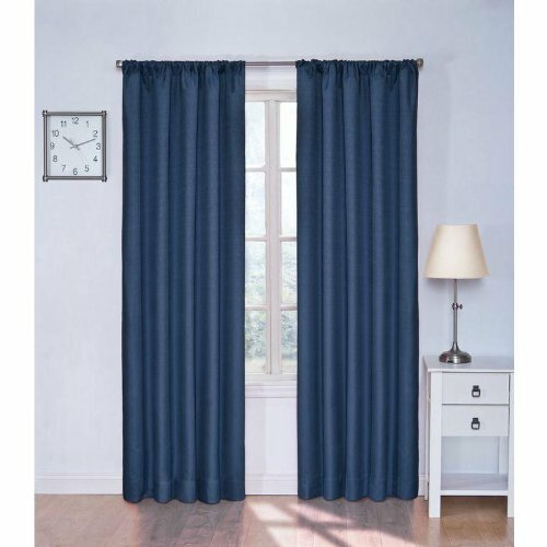 Set 2 Denim Blue Window Curtains Panels Drapes 63 84 inch L Blackout Light Heat