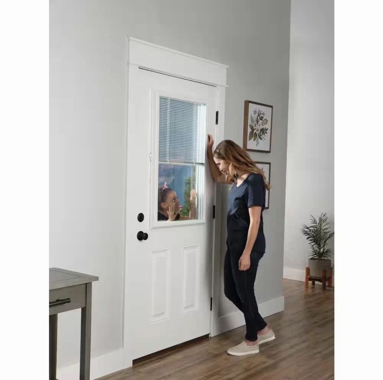White Cordless Add-On Blinds for Raised Frame Doorglass L: 39 W: 22-3/4