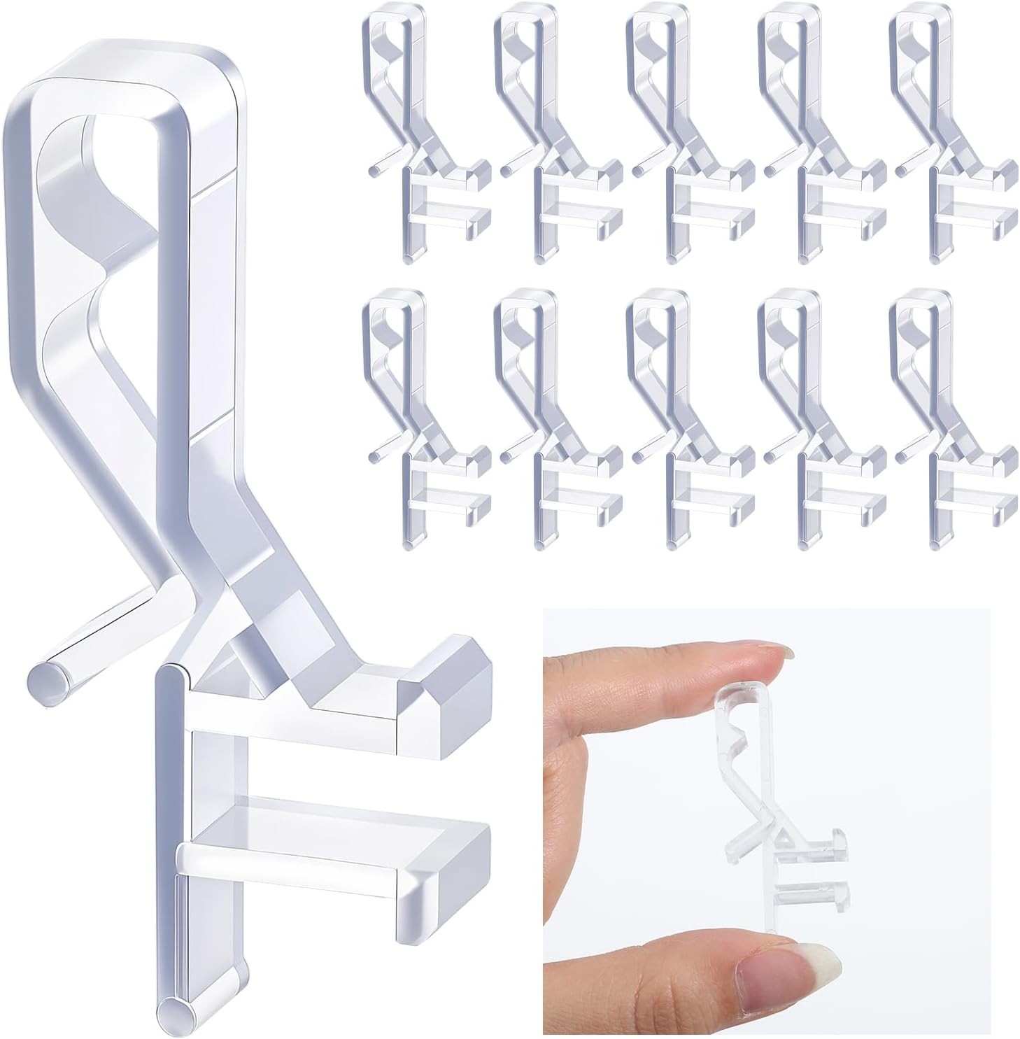 12 Pcs Hidden Valance Clips for Blinds, 1-7/8 inch Clear Blinds Valances Clips,