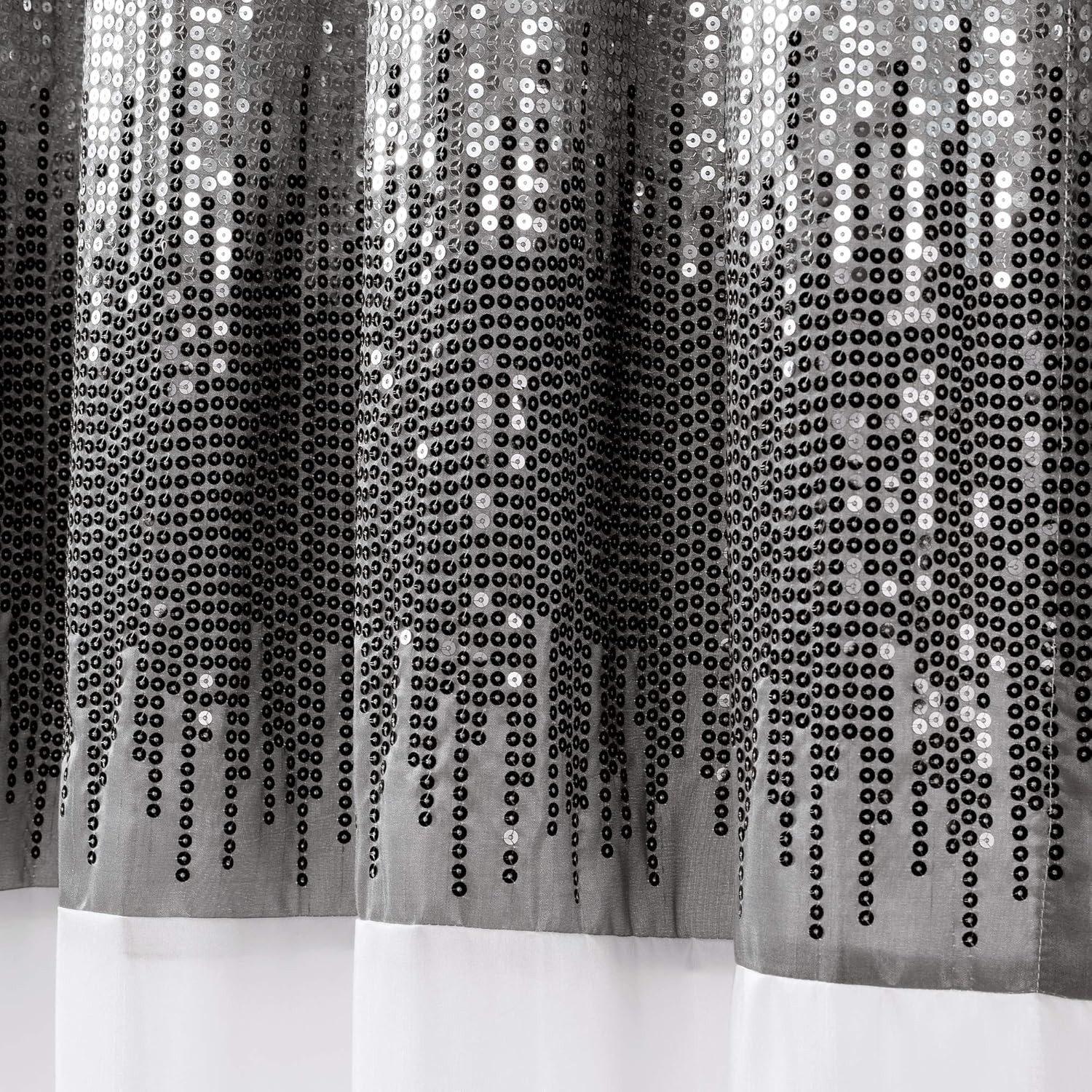 Night Sky Window Curtain Panel, Single, 42″ W x 108″ L, Black & White – Sequin
