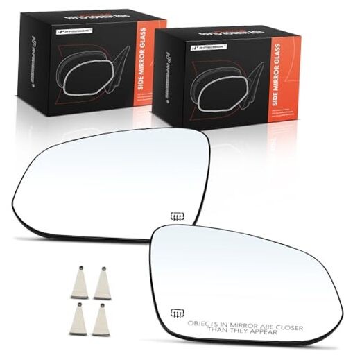 2-PC Driver and Passenger Side Heated Mirror Glass with Backing Plate