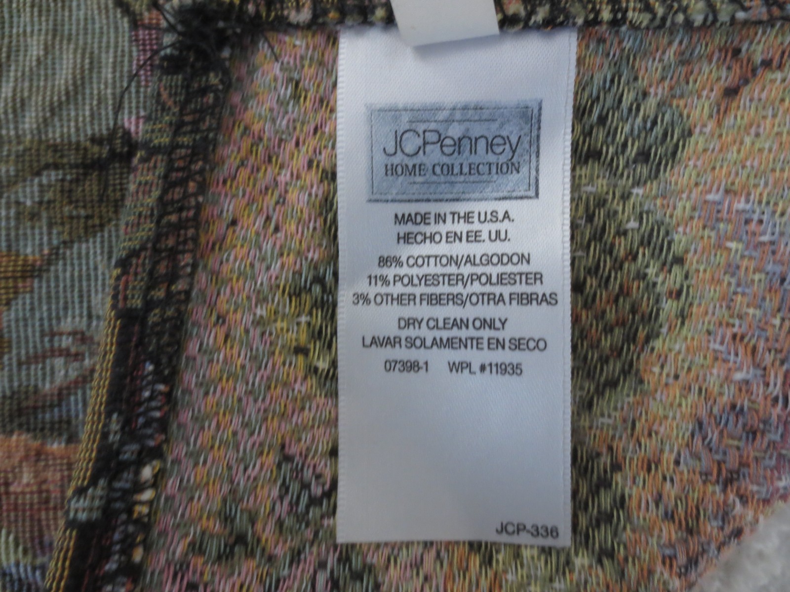 3 J.C. Penney SCALLOPED FLORAL TAPESTRY VALANCES w/Gold Braid – 50″ x 15″ each