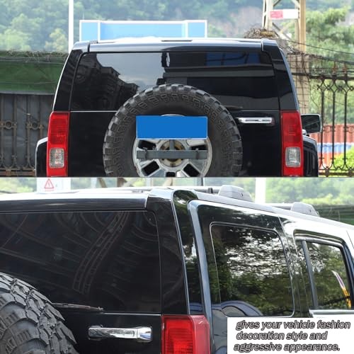 D Pillar Trim Cover Compatible with Hummer H3 2005-2009, ABS Rear Piano black