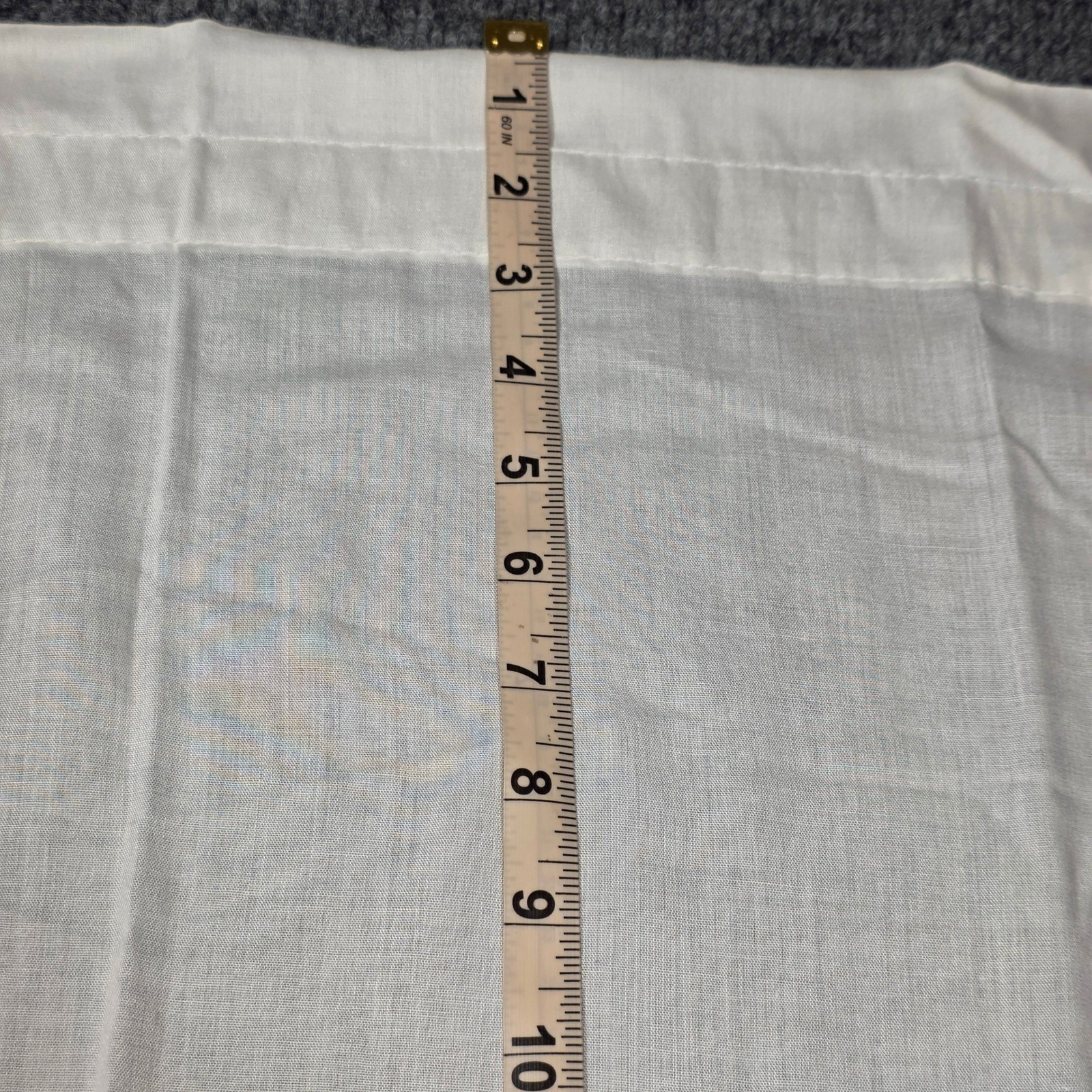 Vintage White Ruffled Cafe Curtains Lace Trim Blue Ribbon Made in USA 36×28 4pc