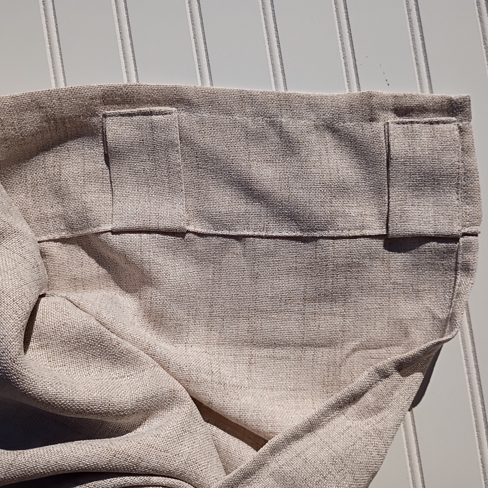Linen Curtain Panels 41 x 84 Beige Curtains Oatmeal Farmhouse Textured Pair NEW
