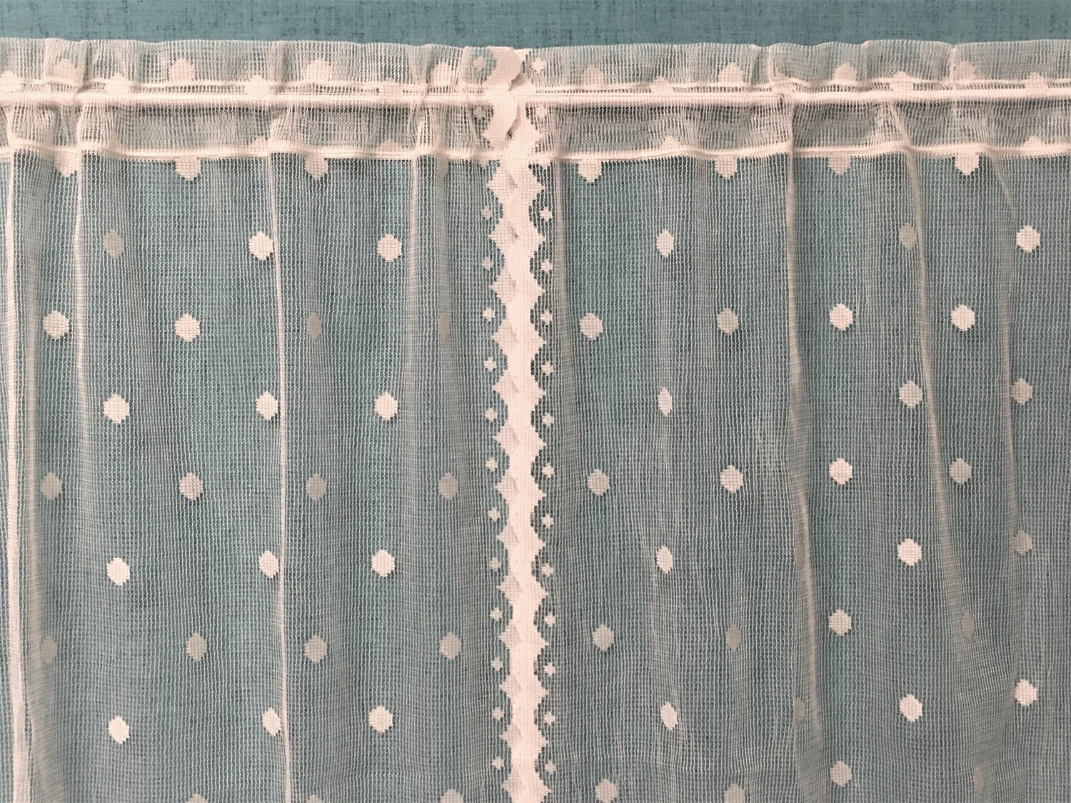 Lace Swiss Dots Ecru 58″ x 30″ Split Tier Kitchen Bedroom SunRoom Door