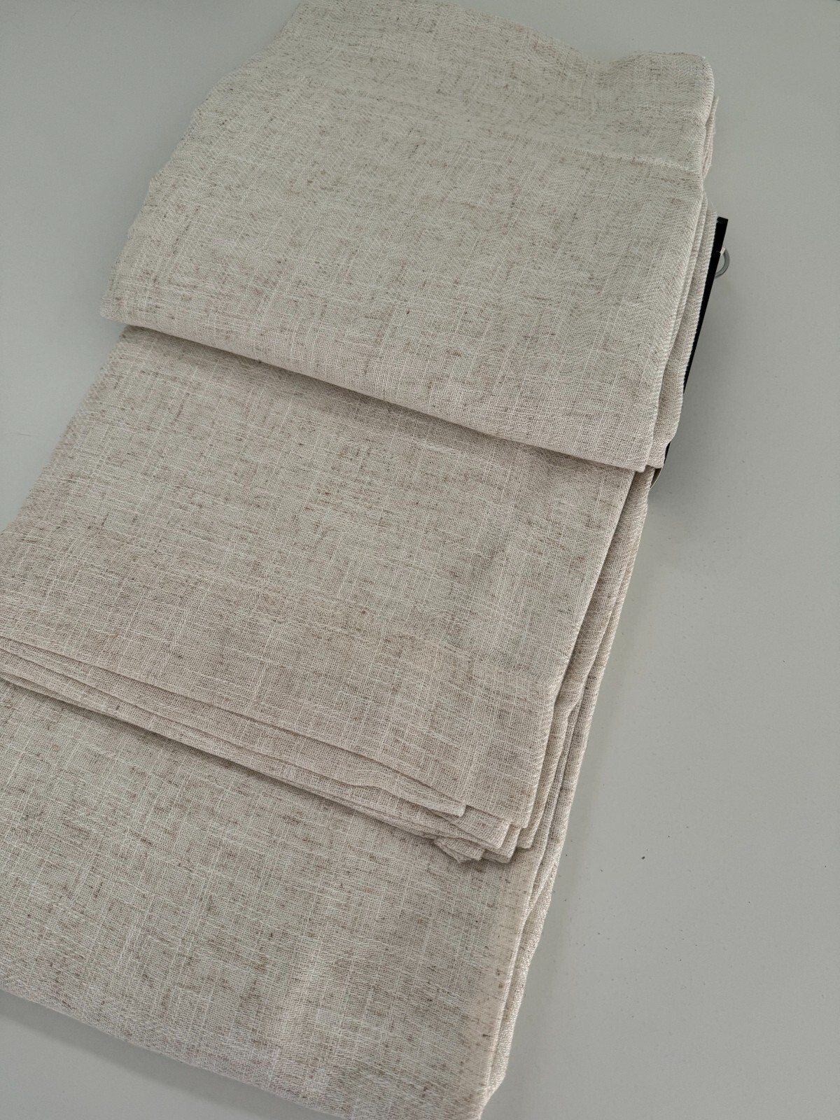 Ralph Lauren Window Curtains 2 Panels Blackout 52 x 84 Linen Herringbone Natural