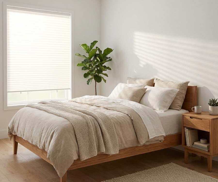 6 Pack Temporary Blinds for Indoor Windows No Drill, 24″ W x 59″ H Light
