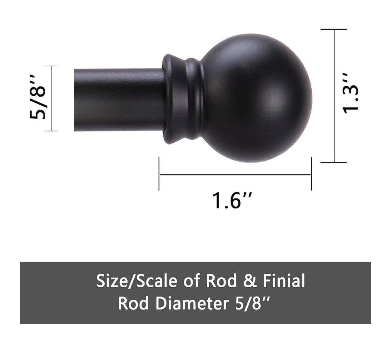 2 Pack Curtain Rods for Window 32 and 48, Black 5/8 inch Splicing Single Wind…