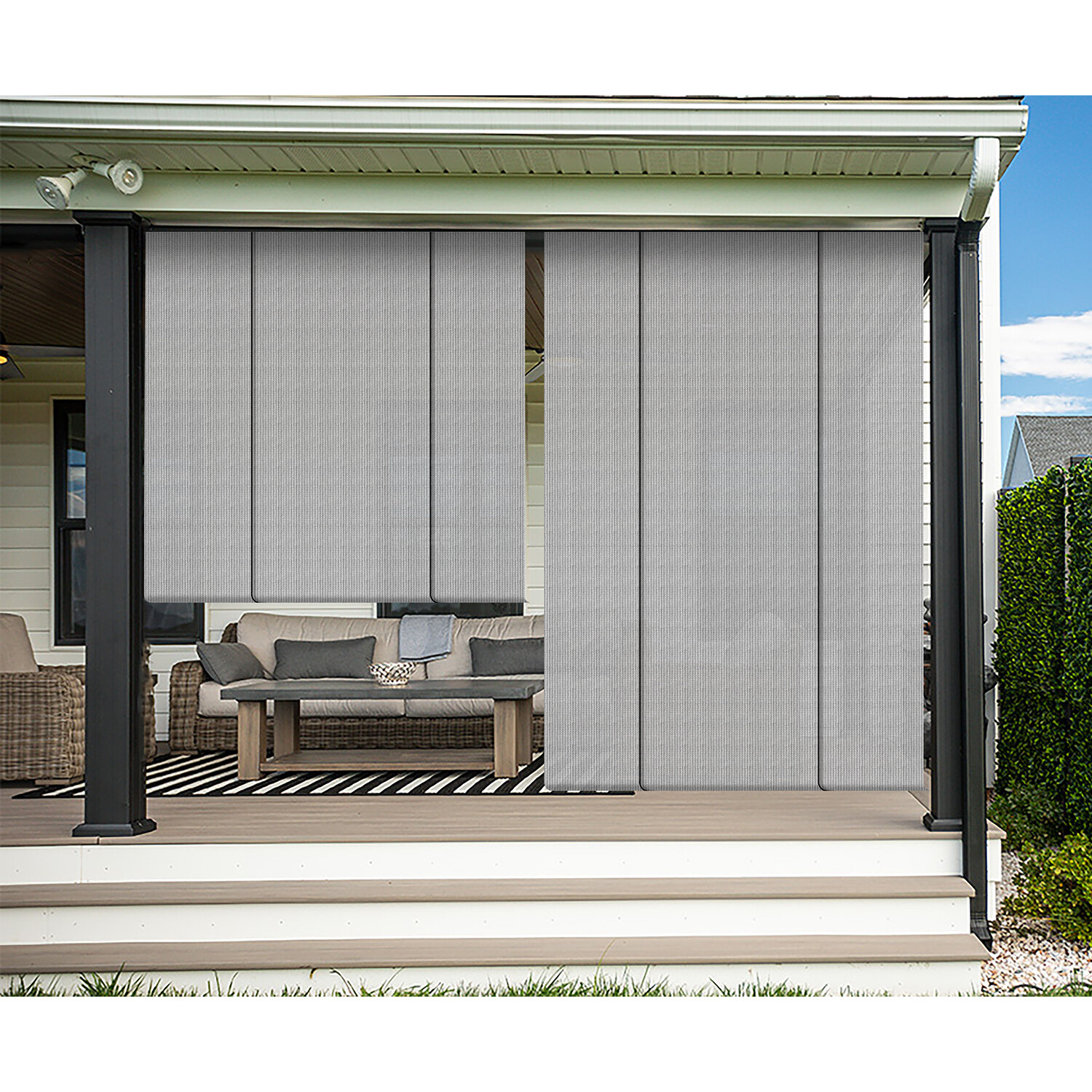 Roller Shade Roll up Shade Gray UV Block Shelter Cover for Porch Pergola Yard
