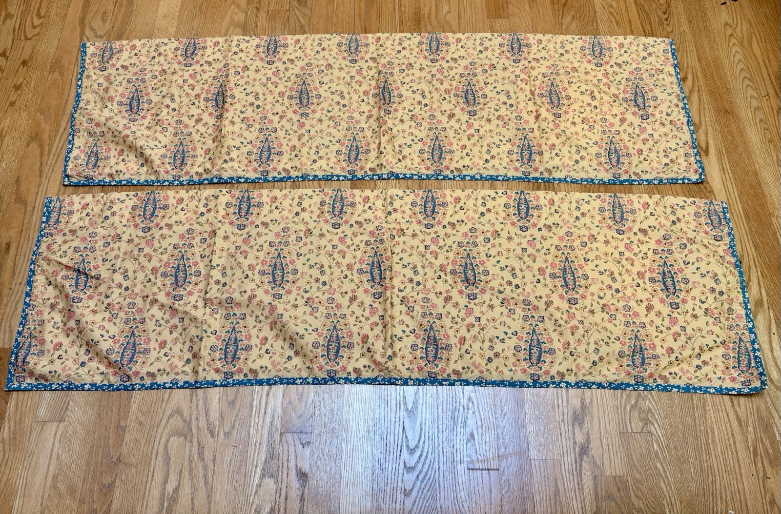 Pair Ralph Lauren CHAPS Home Montauk Valances 100% Cotton 59x 17 Paisley Lined
