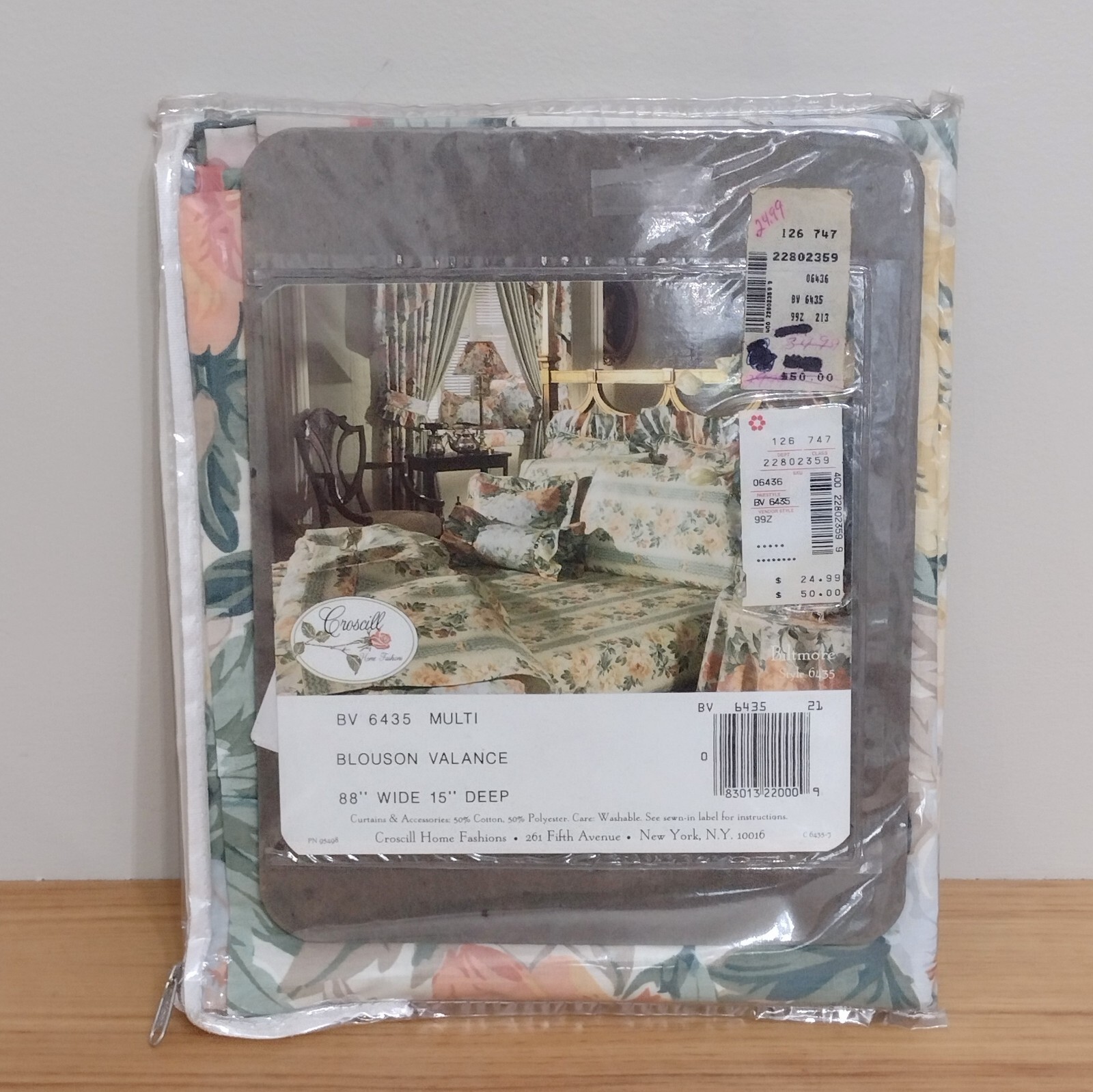 NOS Vintage Croscill BV 6435 Floral Blouson Valance 15 X 88