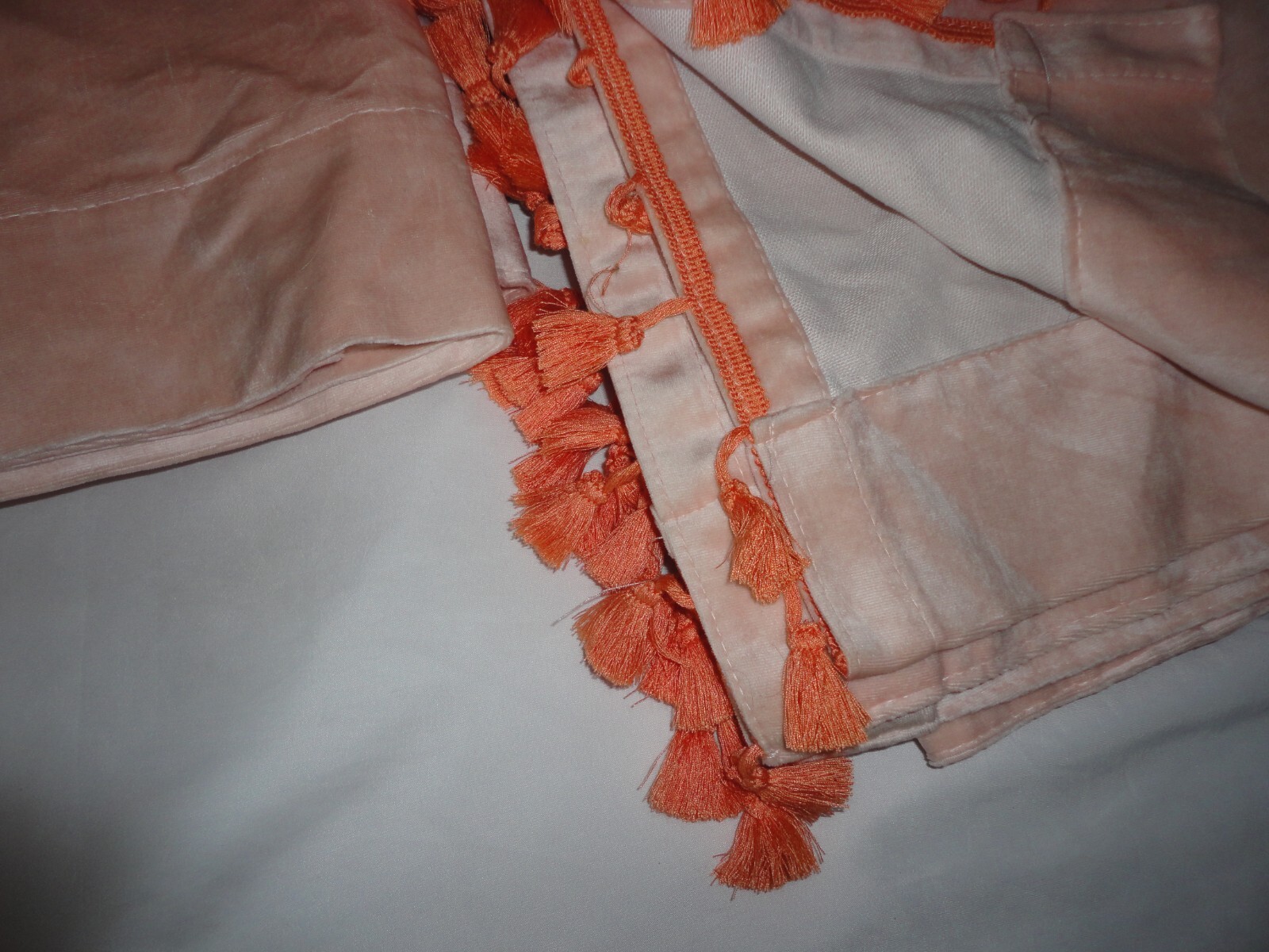 TARGET OPAL HOUSE BLUSH/ORANGE VELVET BOHO (2) PANELS CURTAINS 53×80