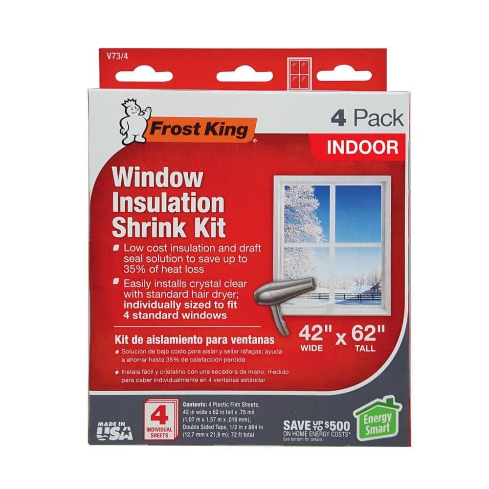 Window Insulation Kit Indoor 4 Pack Winter Window Film Insulation Kit