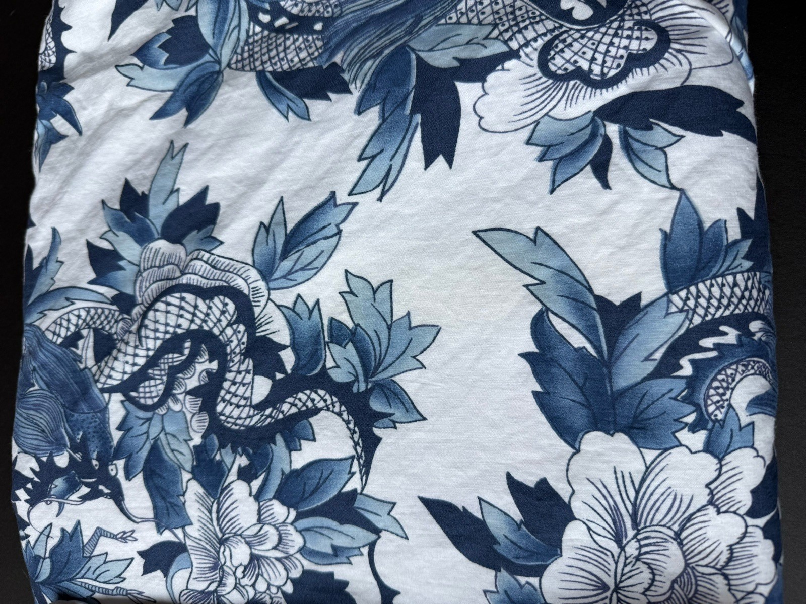 RARE Single CUSTOM Ralph Lauren *NANKING CURTAIN PANEL Blue White Rod Pocket