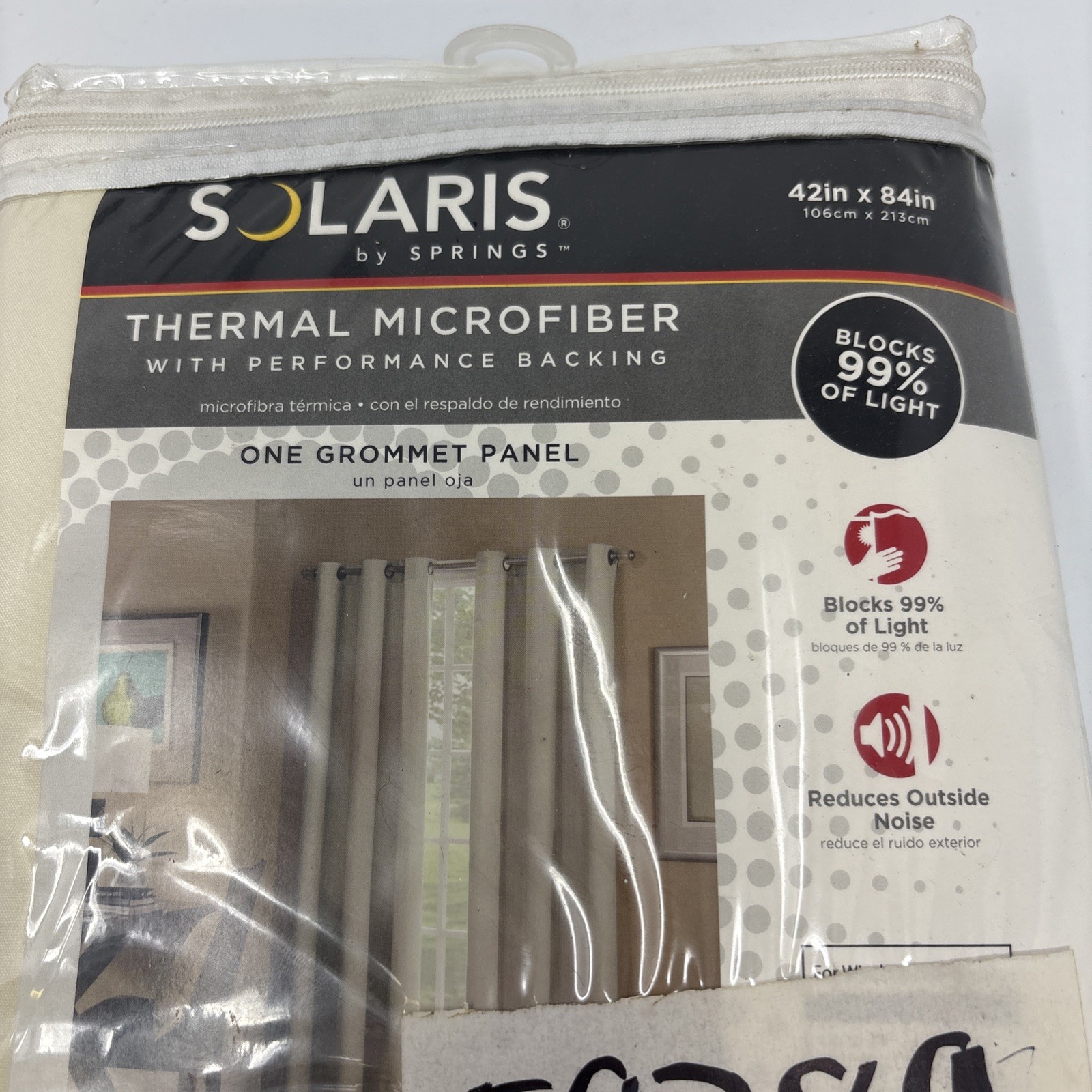 Solaris Microfiber Blackout Window Panel Linen 42″ W x 84″ L 1627832