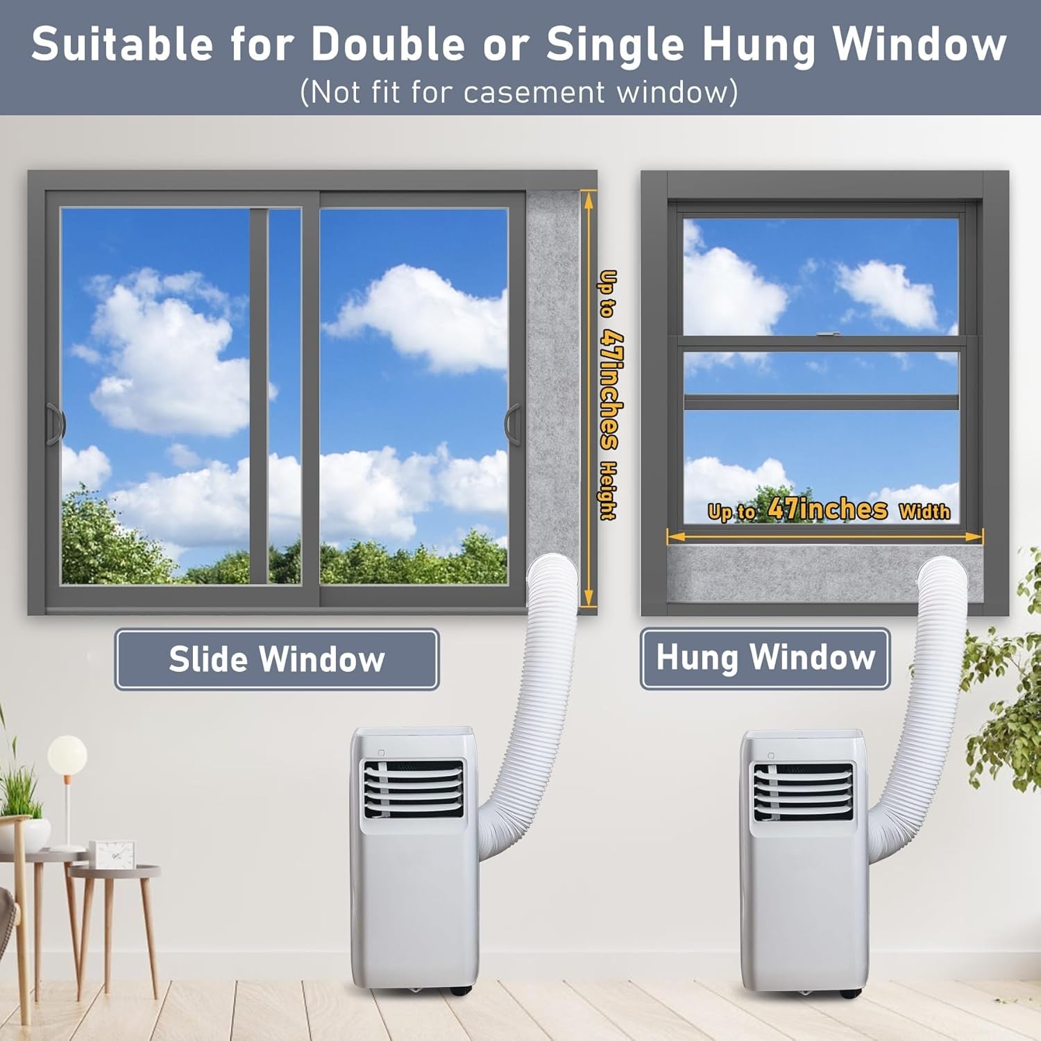 Insulated Foam Panels for Portable AC Window Seal Kit 16.5×6.25 In 3 Pack