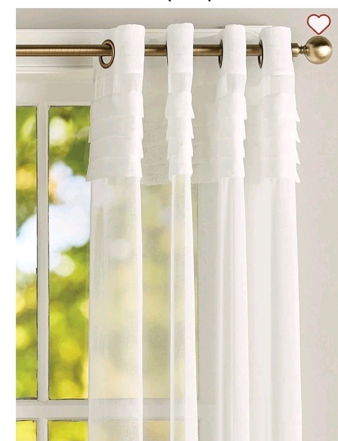 Vermont Country Store Portico Pleats Curtains 104×63 White Bronze Grommet