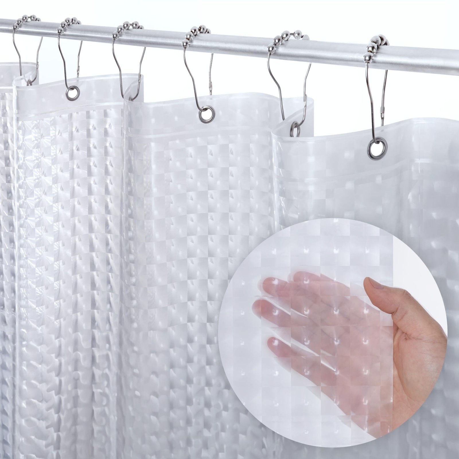 LiBa Waterproof PEVA 8G Shower 72″W x 72″L (Pack of 1), 3b. Pattern-cat Eye