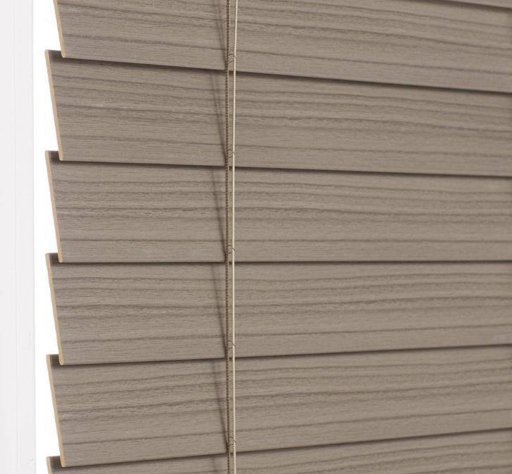 Driftwood Gray Cordless Room Darkening 2.5″ Faux Wood Blind 21″W x 64″L Window