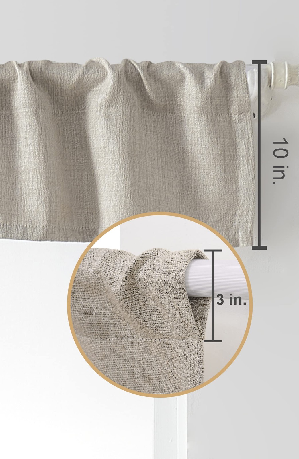 2 PC Valance for Window 10 Inch Length,Kitchen Window Valances Light Blocking…