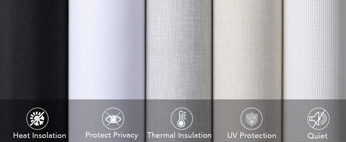 Roller Window Shades Free-Stop Cordless Blackout Blinds, Thermal Insulated Pull