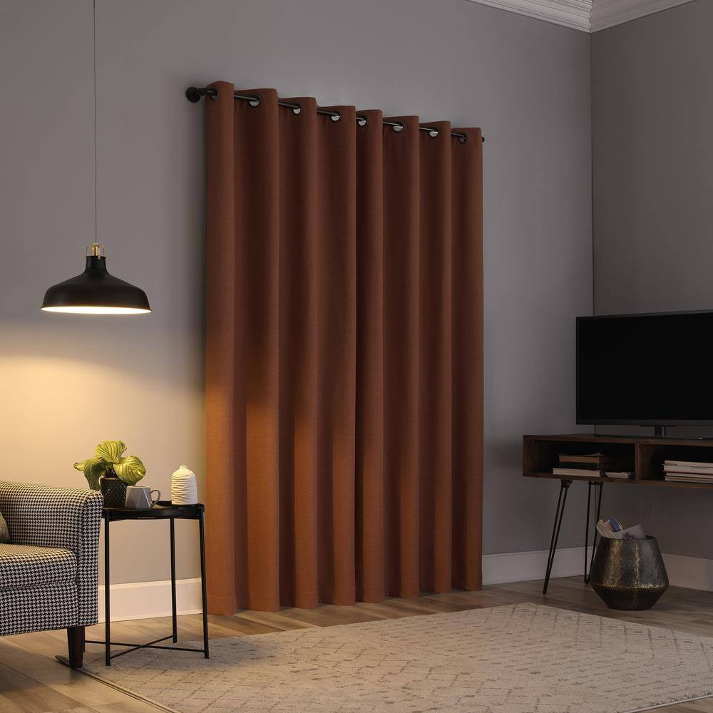 Channing Terracotta Orange Polyester Solid 50 In. W X 63 In. L Noise Cancelling