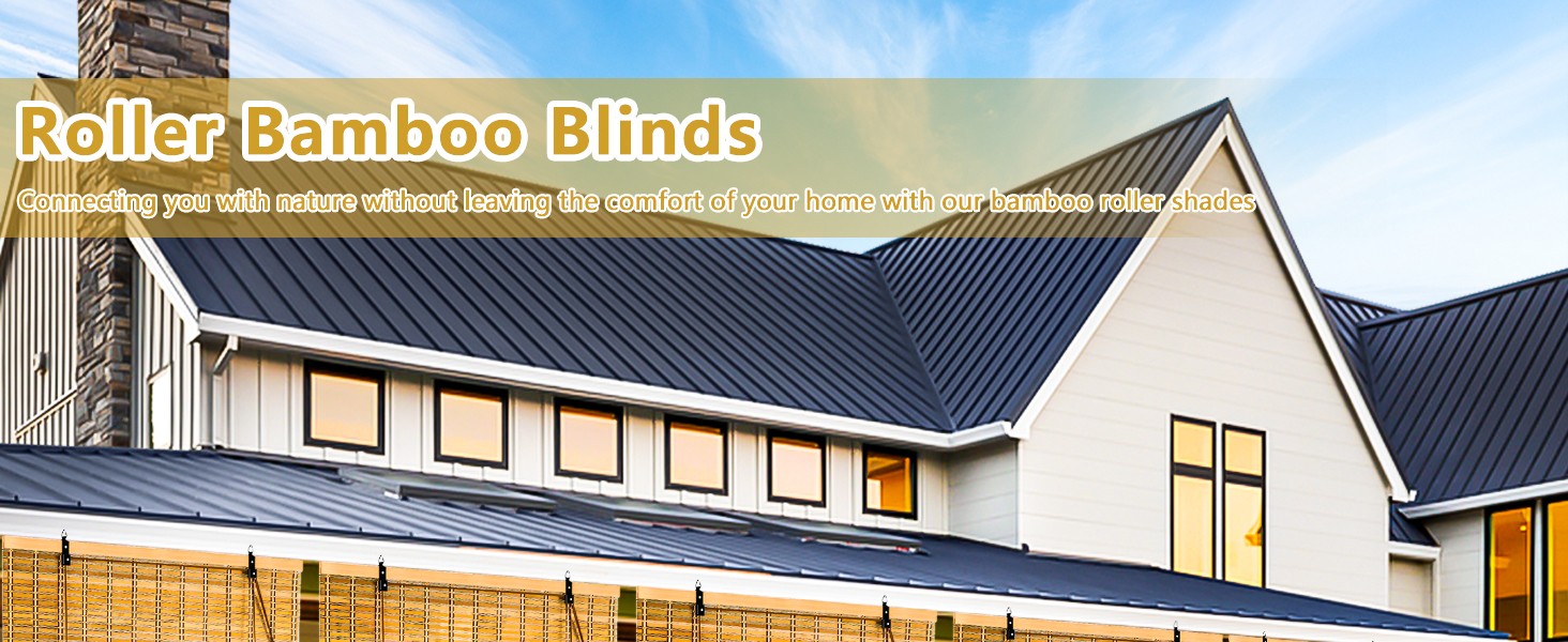 24×72 Inch Bamboo Blinds for Interior Windows, UV Protection Roman Bamboo