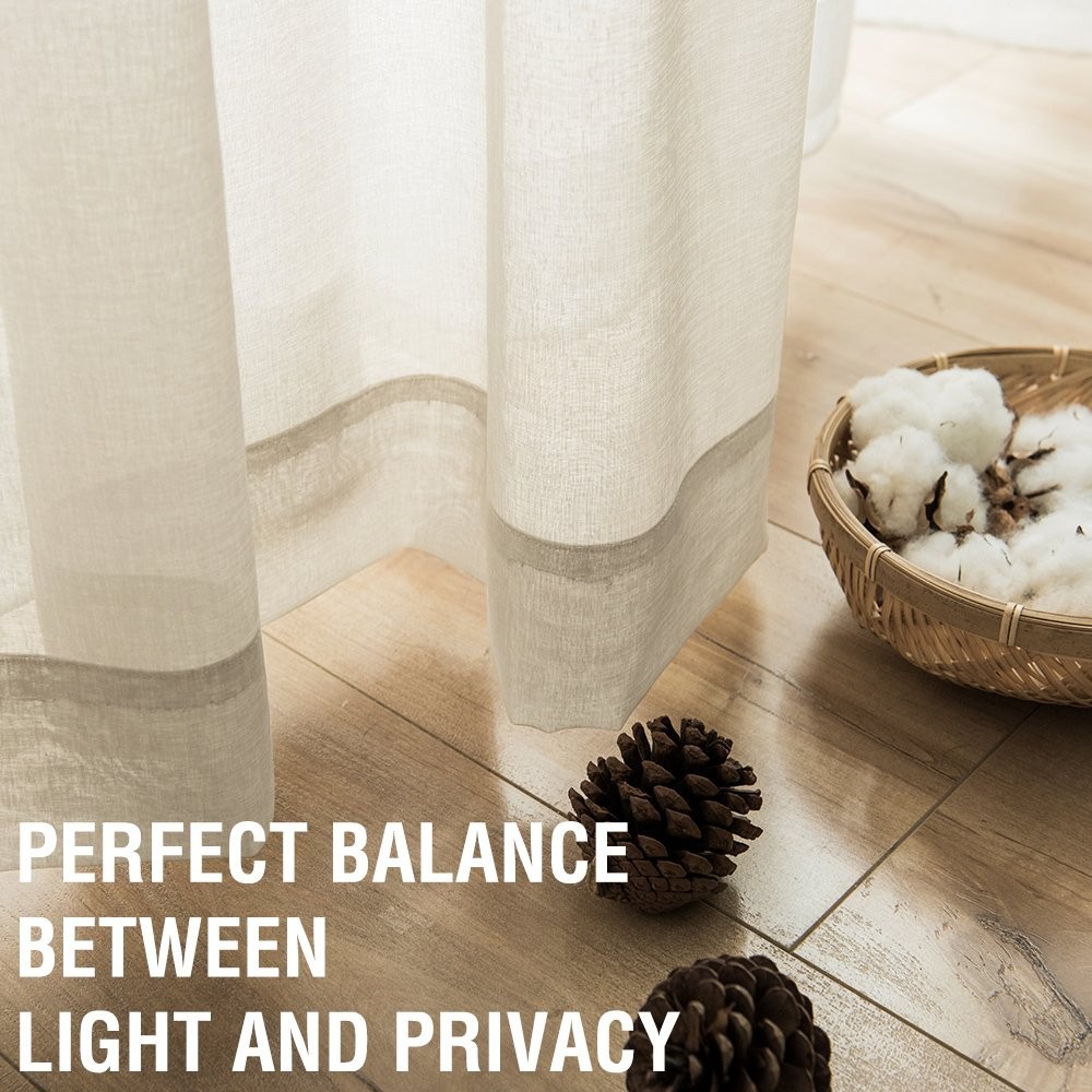 LAZZZY WINDOW TREATMENT SHEER CURTAIN 2PANELS (W 110″ X L 63″).
