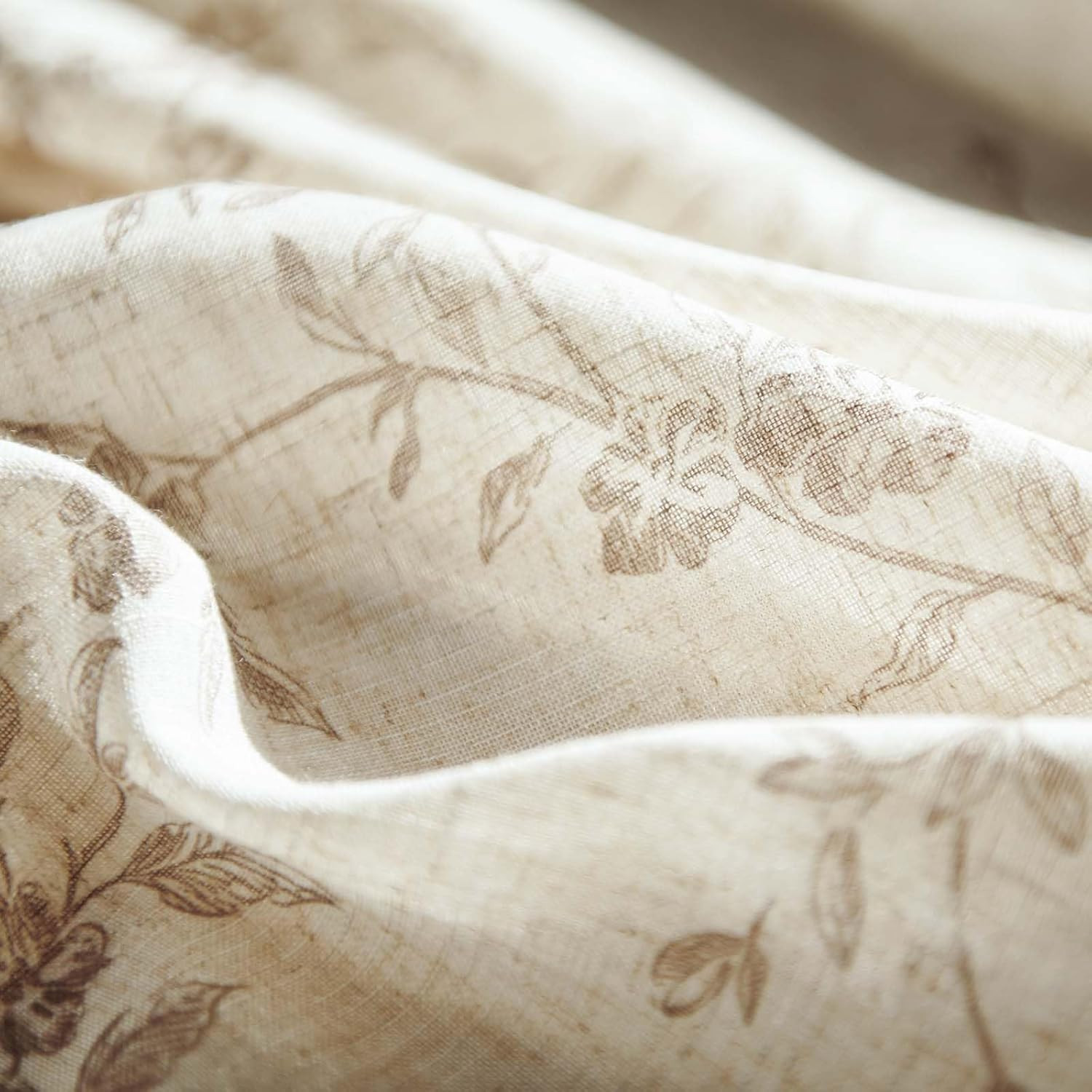 jinchan Floral French Door Curtain Panel Farmhouse Decor Light Filtering Linen w