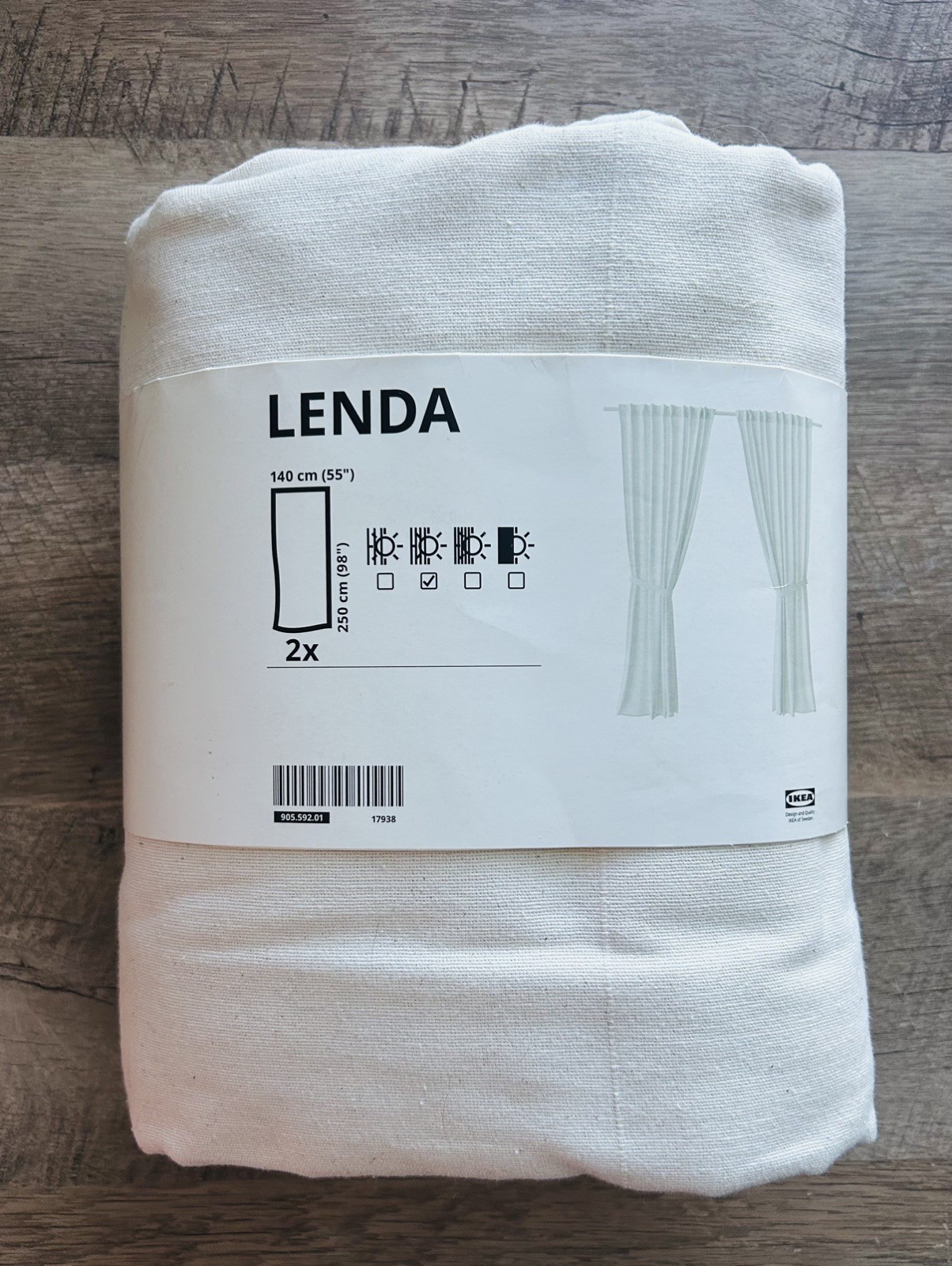 Ikea Curtains Lenda Ivory 100% Cotton Tie-Backs 55×98″ 905.592.01 2 Panels NEW