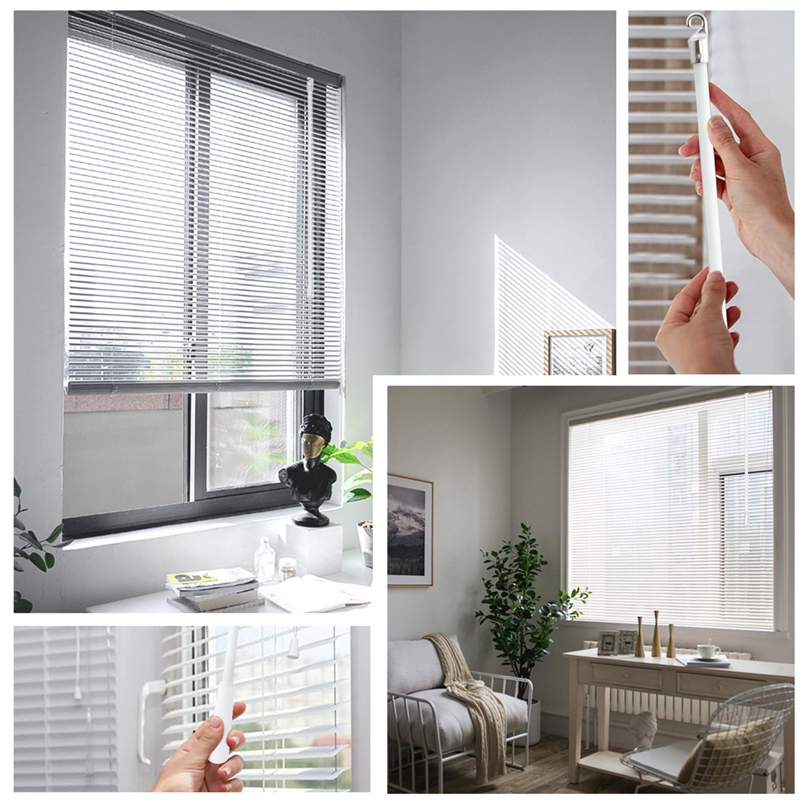 17 inch White Fiberglass Blinds Stick Replacement with 0.3″W x 17″H, 2 Pieces