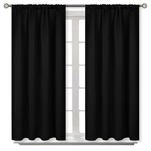 BGment Rod Pocket Black Blackout Curtains – Thermal Insulated Room Darkening