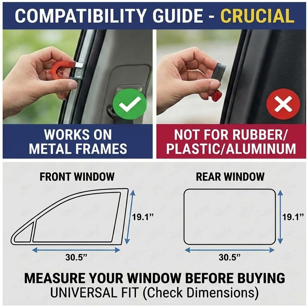 XCBYT Car Window Shades – 4 Pcs Privacy Curtains – 100% Large, Black-4PCS