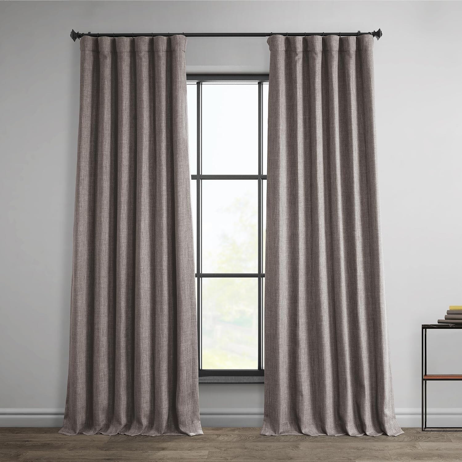 1 Panel Mink 120″L x 50″W Linen Darkening Curtains For Bedroom Living Room