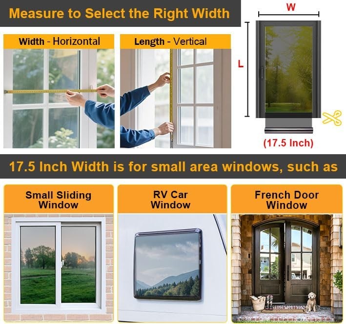 One Way Window Privacy Film – Daytime Static Cling, UV Blocking Tint, 23.6″x78.7