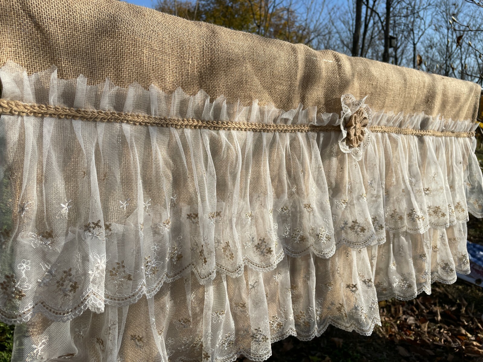 High Quality Unique Kitchen Valance Burlap Kitchen Curtain window Treatment