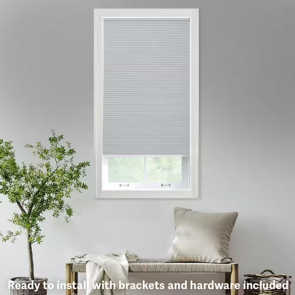 Shadow White Cordless Blackout Cellular Shades for Windows-35 In. W X 64 In. L (