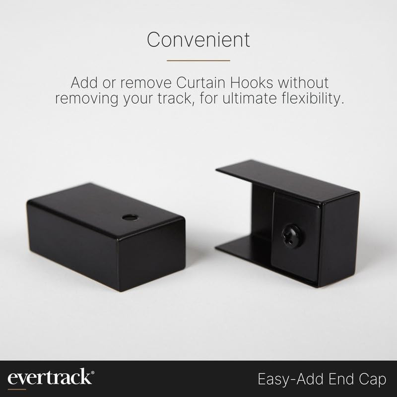 Ceiling-Mounted Curtain Track – 8ft Jet Black, USA Made, for Drapes & Dividers