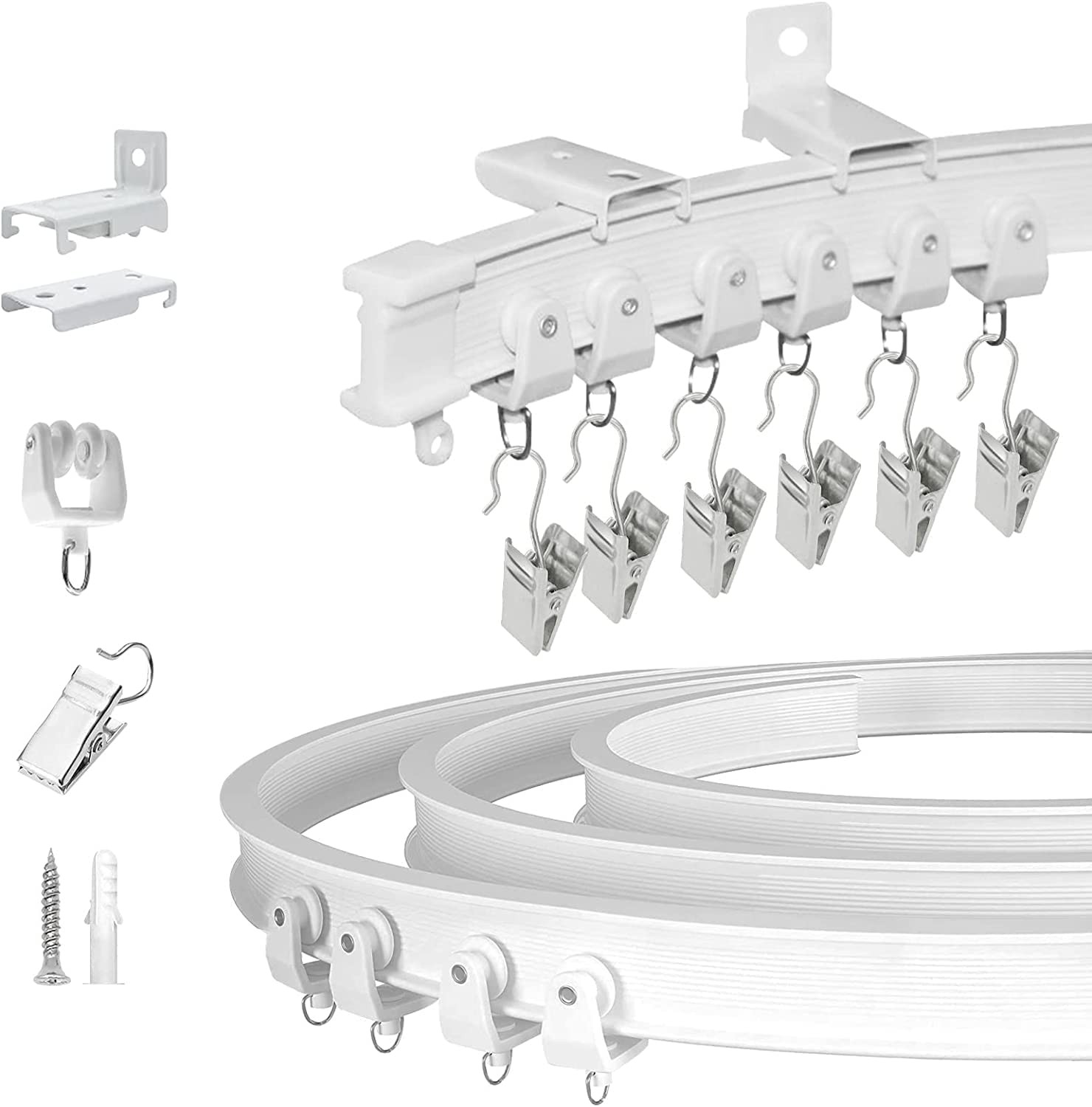 Ceiling Curtain Track Flexible Bendable Curtain Track Wall Mount Room Divider