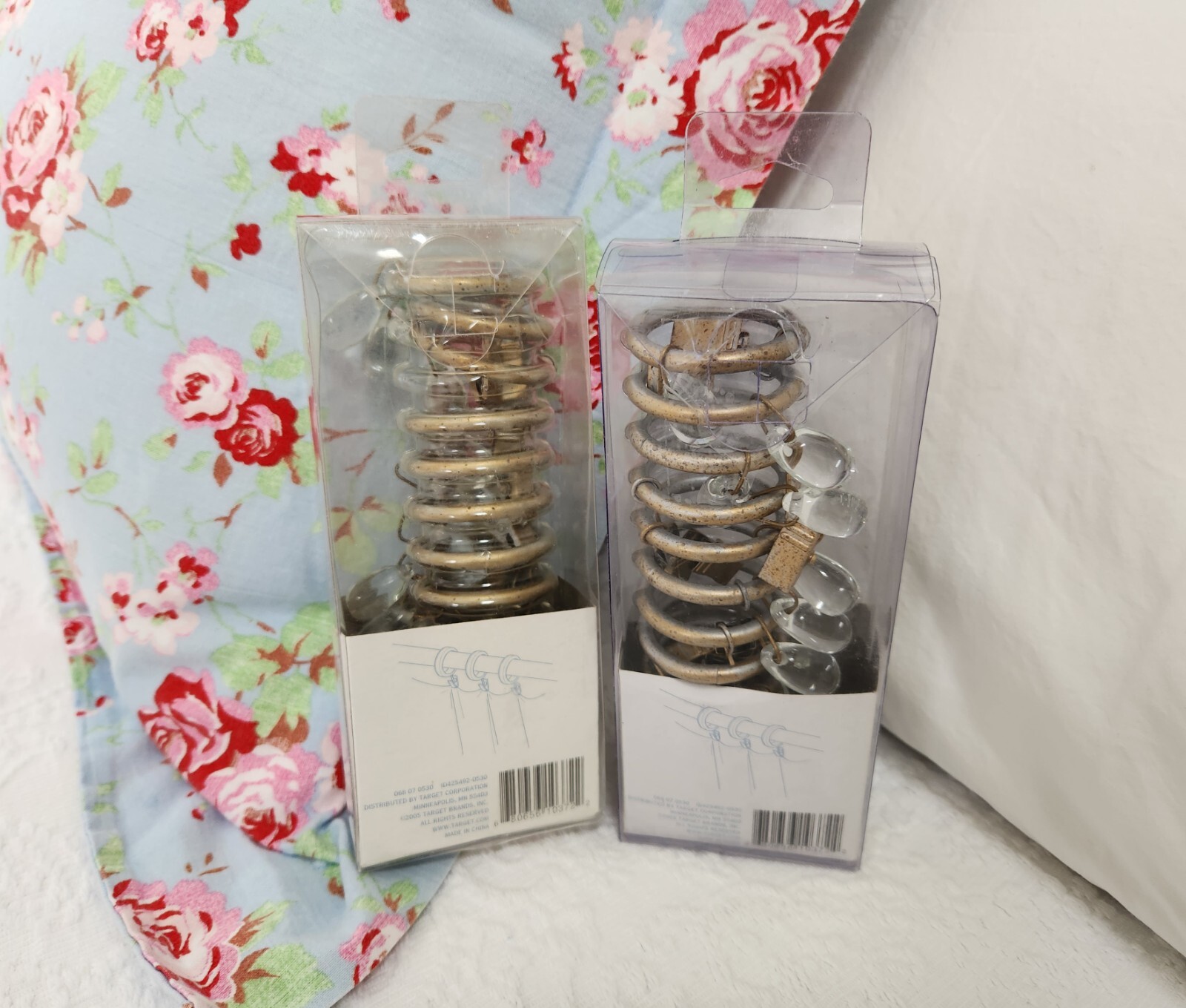 NWT SIMPLY SHABBY CHIC DECORATIVE GOLD DRAPERY RINGS ~ 2 SETS ~ 10 RINGS PER BOX