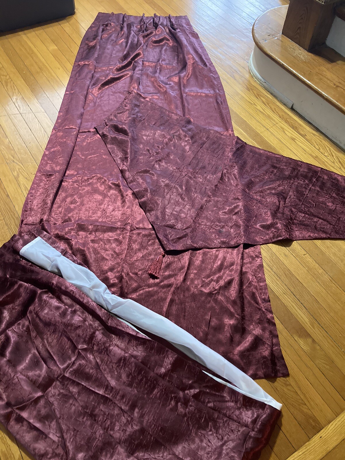 J C Pennys Home Collection Burgundy Lined Panel ‘s with Valance