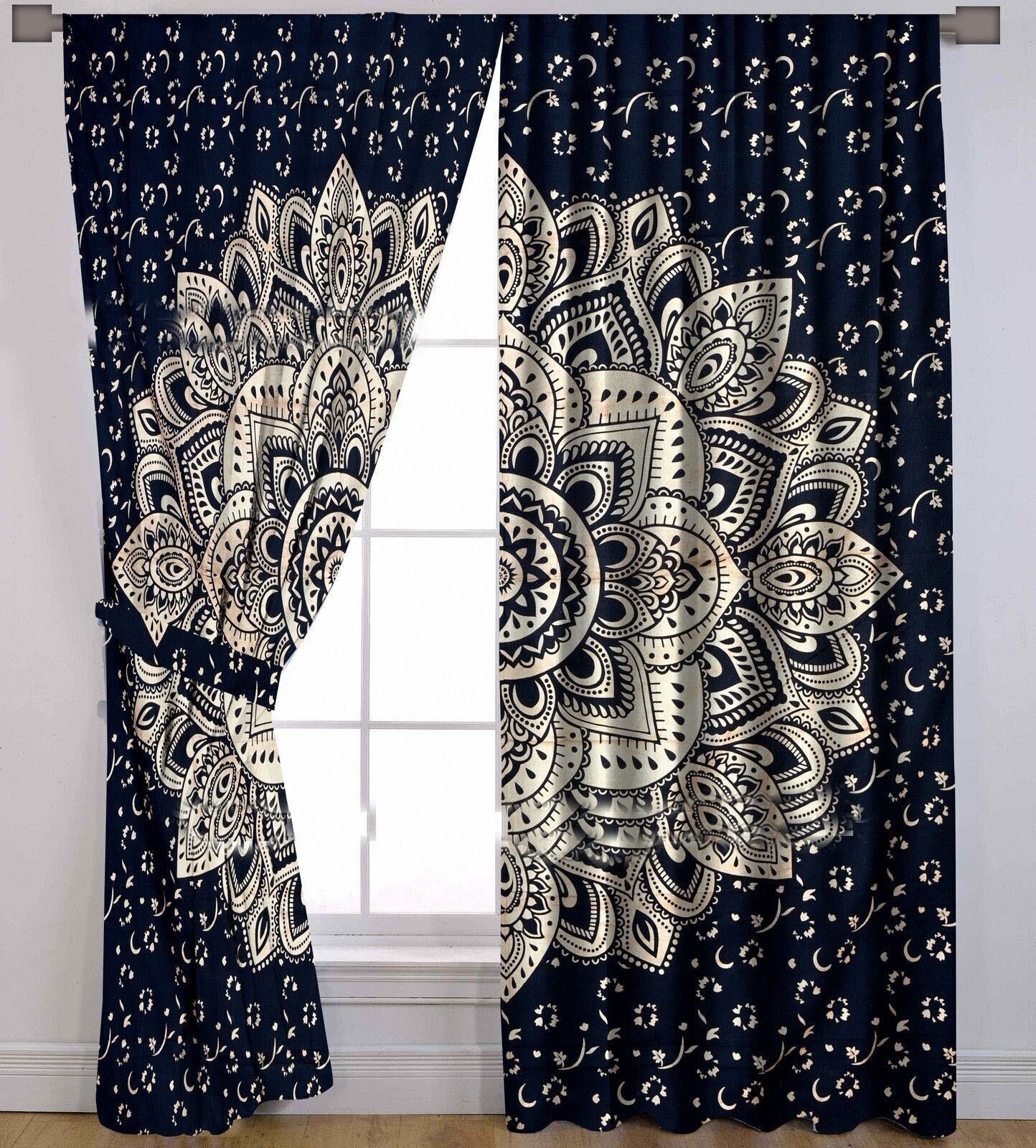 Flower Ombre Hippie Indian Mandala Curtain Cotton Tapestry Decor Window Curtains